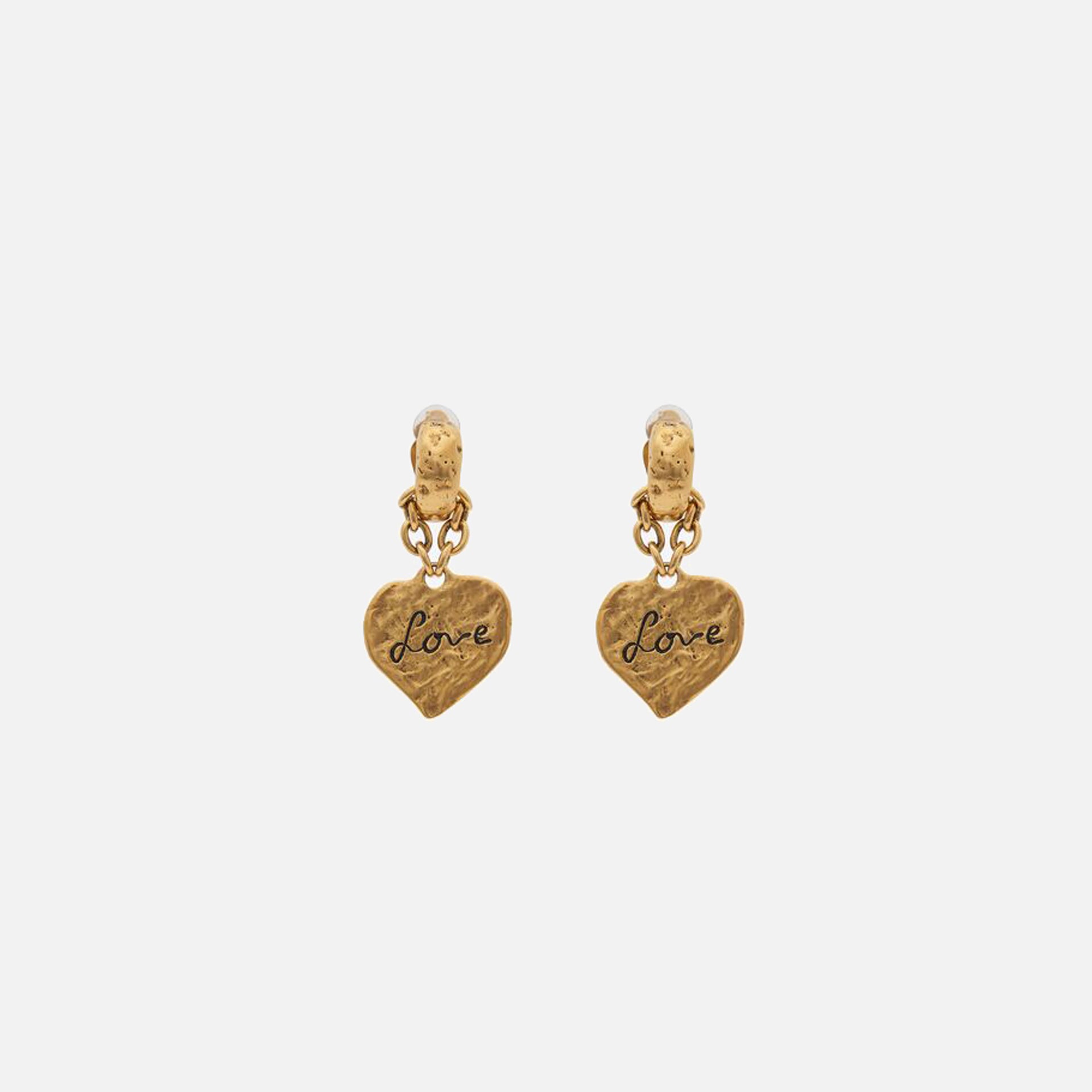 Saint Laurent Love Heart Earrings - Vintage Gold