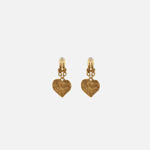 Saint Laurent Love Heart Earrings - Vintage Gold