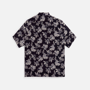 Saint Laurent Printed Silk Polo Shirt - Black