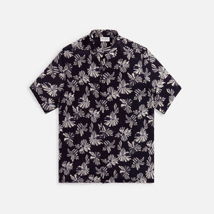 Saint Laurent Printed Silk Polo Shirt - Black