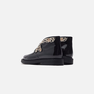 Saint Laurent Teddy Strap Leopard Boots - Black