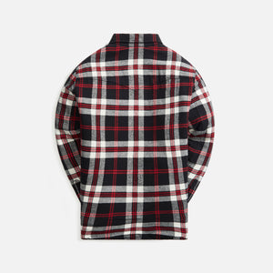 Saint Laurent Oversized Western Shirt Faux Shearling - Red / Black