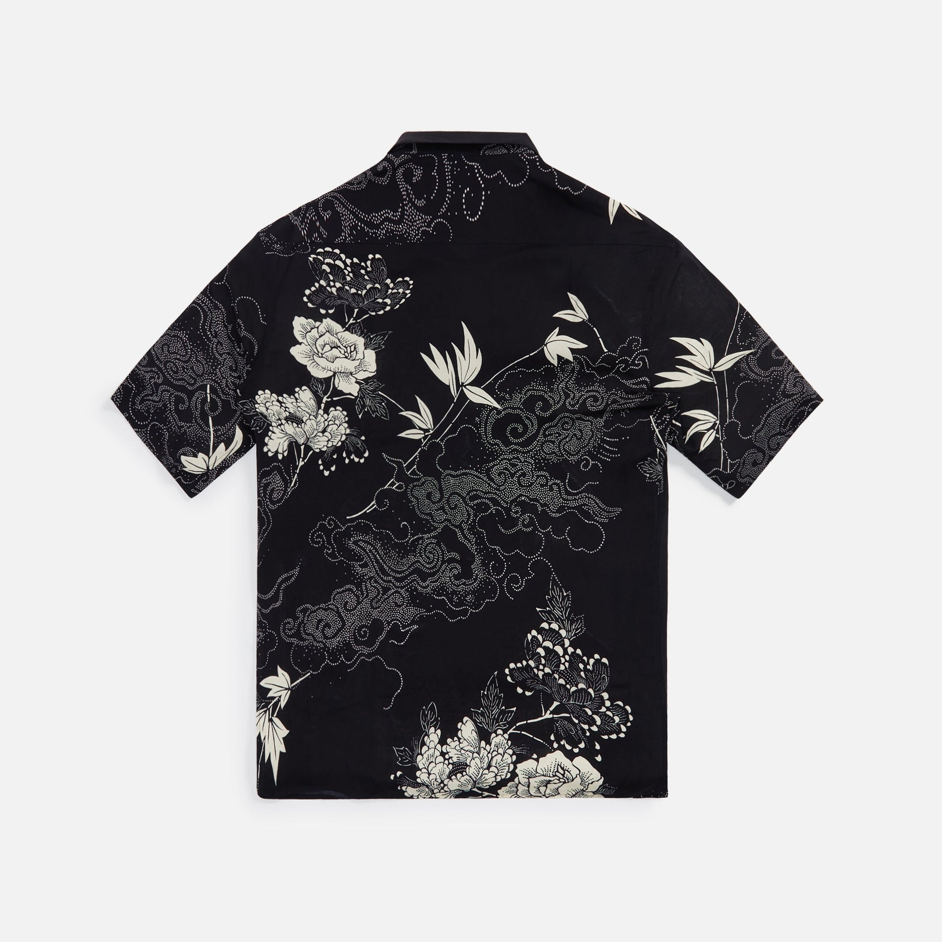 Saint Laurent Rose Print Short Sleeved Shirt - Black