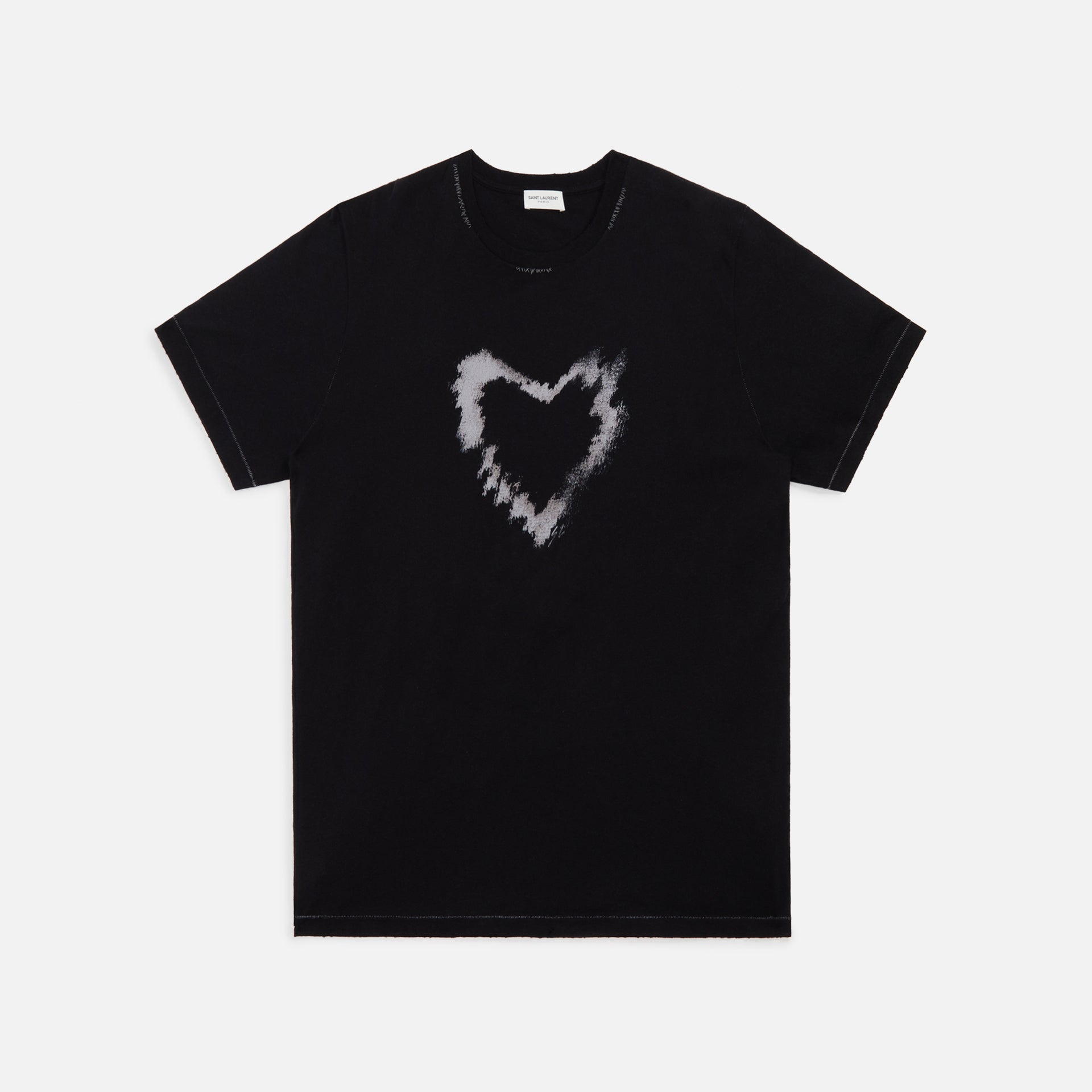 Saint Laurent Tee Col Rond Des - Black