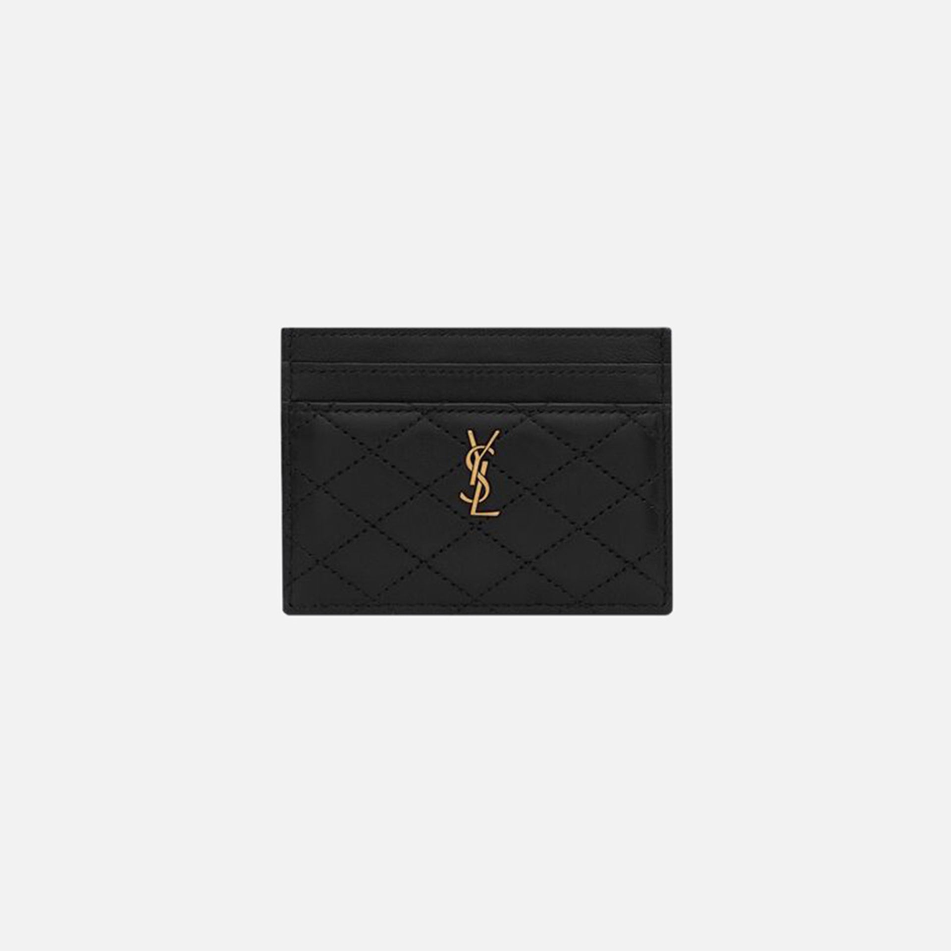 Saint Laurent YSL Chevron Card Holder - Noir