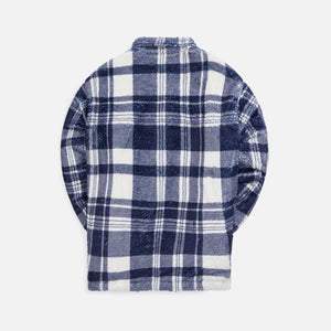 Stampd Cropped Plaid Sherpa Button Down - Blue
