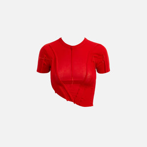 Sami Miro Asymmetric Short Sleeve Top - Red