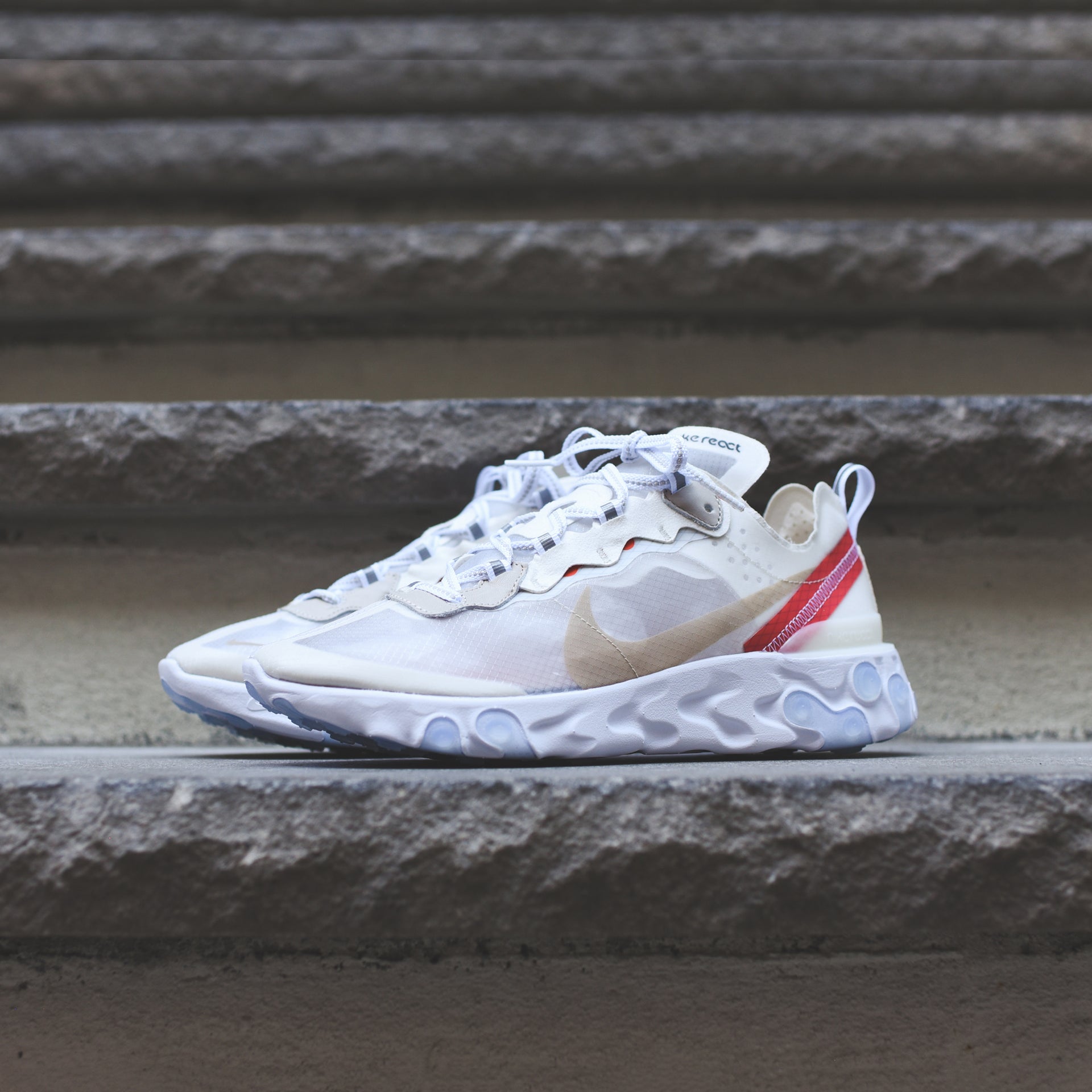 Nike React Element 87 - Sail / Light Bone / White / Barely Volt