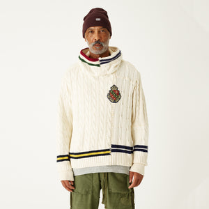 Kith x Greg Lauren Cable Knit Sweater High Tech Hoodie - Cream / Multi