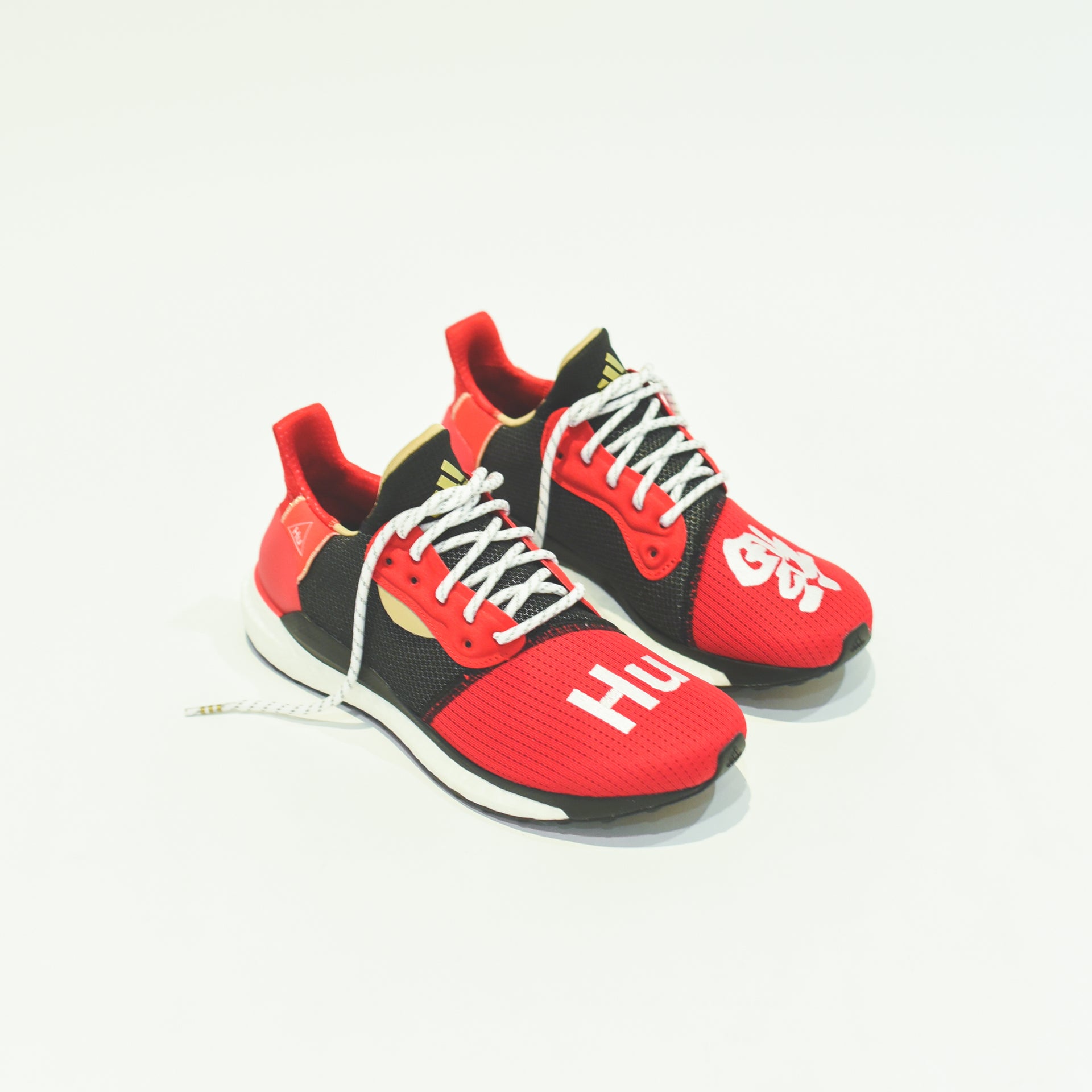 adidas x Pharrell Williams CNY Solar HU - Scarlet / White / Black / Met Gold