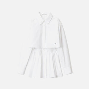 T by Alexander Wang Smocked Cami with Cropped Shirt - White