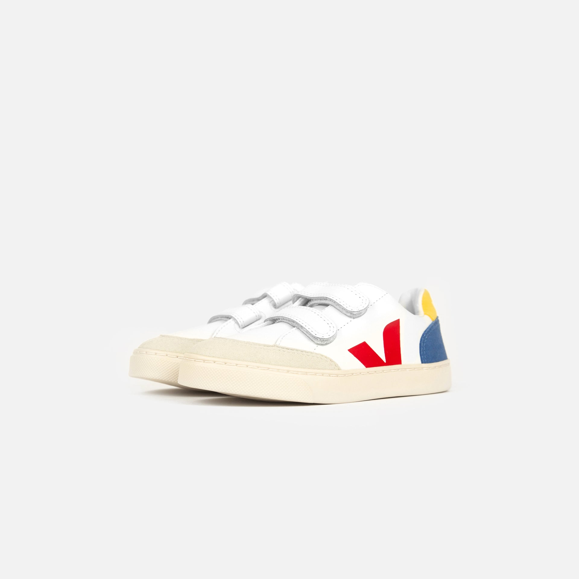 Veja Pre-School V-12 Leather - Extra White / Multicolor / Indigo