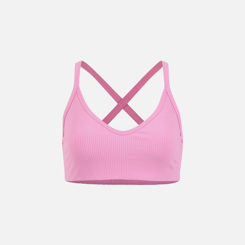 Year of Ours Ribbed Curved Bralette 2.0 - Flamingo Pink