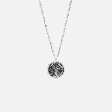 Tom Wood Coin Pendant Angel Short - Silver