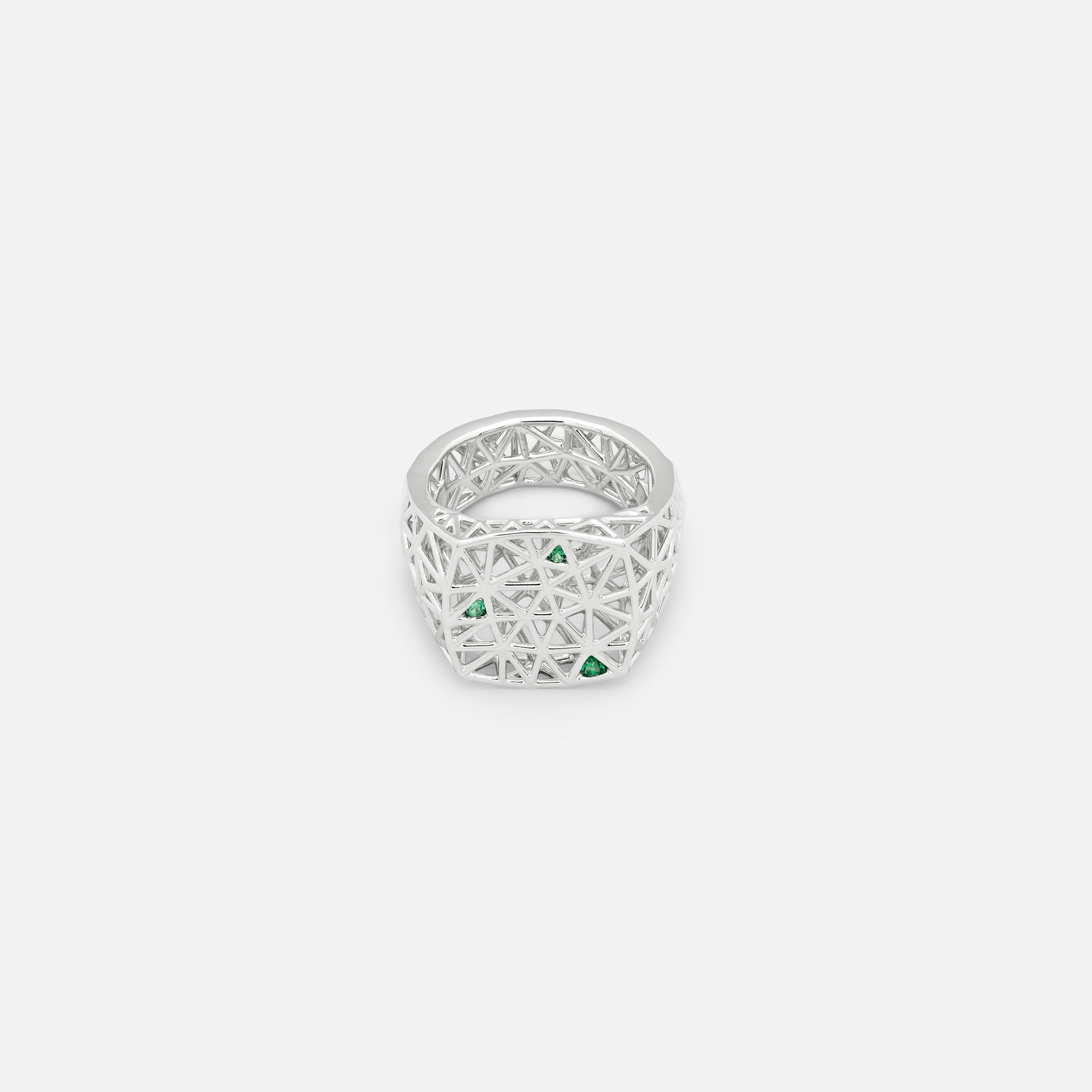 TOM WOOD 10th Mesh Ring Fern Green-