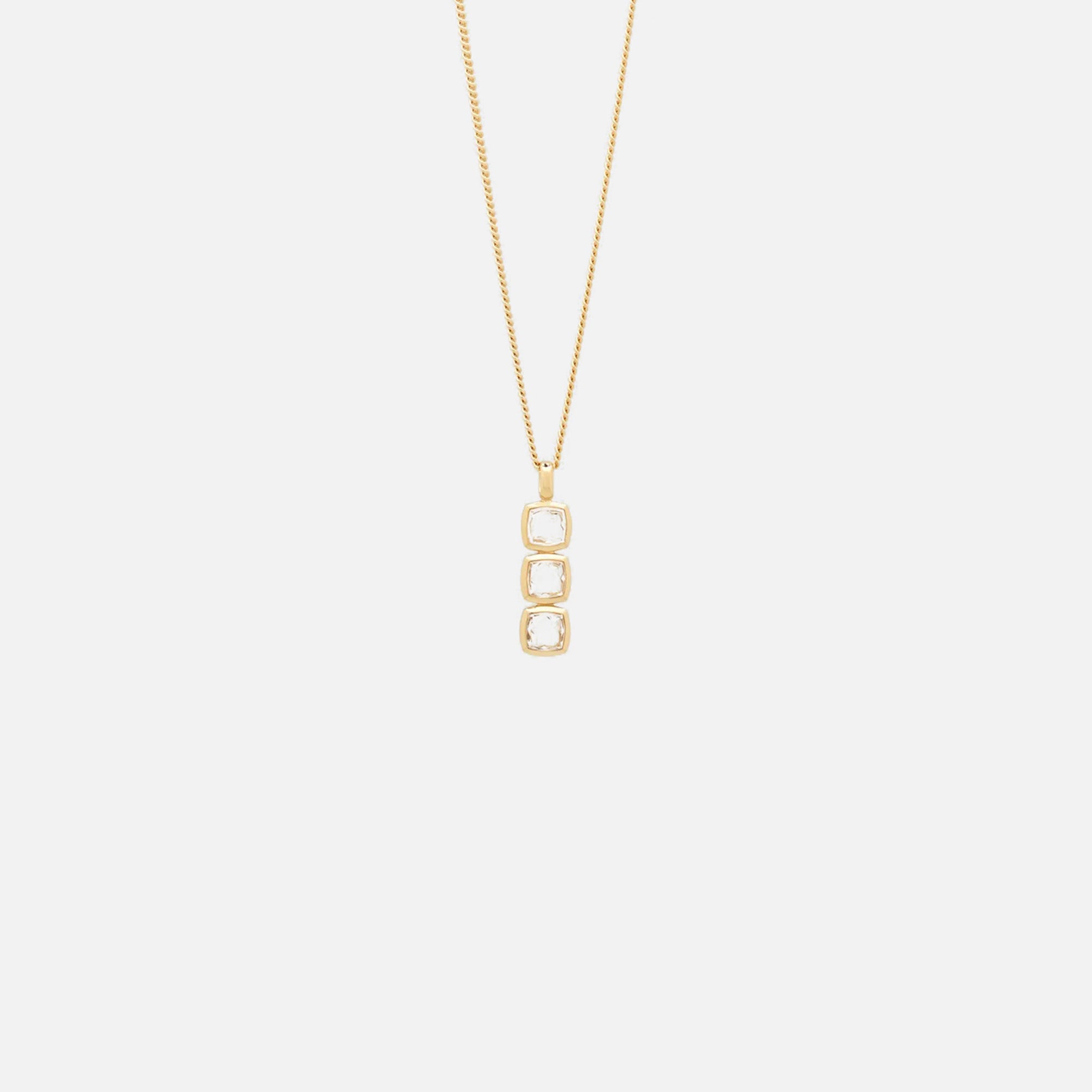 Tom Wood Mini Cushion Pendant White Crystal - Gold – Kith