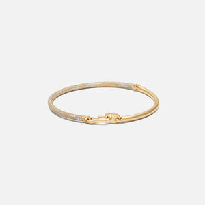 Maor Equinox Bracelet in Yellow Gold with 2/3 Pave White - Gold / White