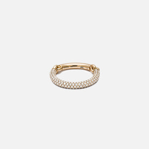 Maor Equinox Ring in Yellow Gold with 2/3 Pave White Diamond - Gold / White