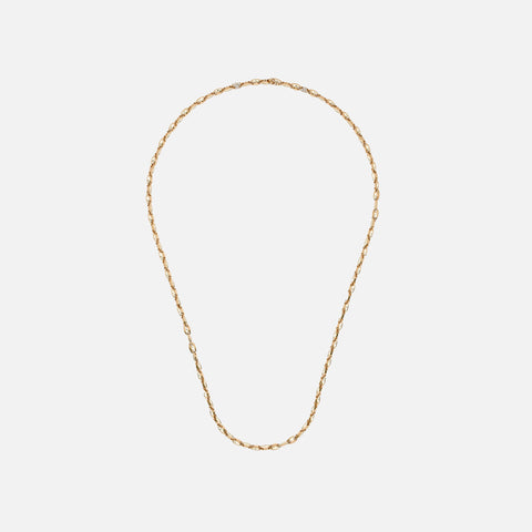 Maor Neo 4MM Necklace in Yellow Gold and White Diamonds - Gold