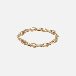 Maor Neo 7MM Bracelet in Yellow Gold and White Diamonds - Gold