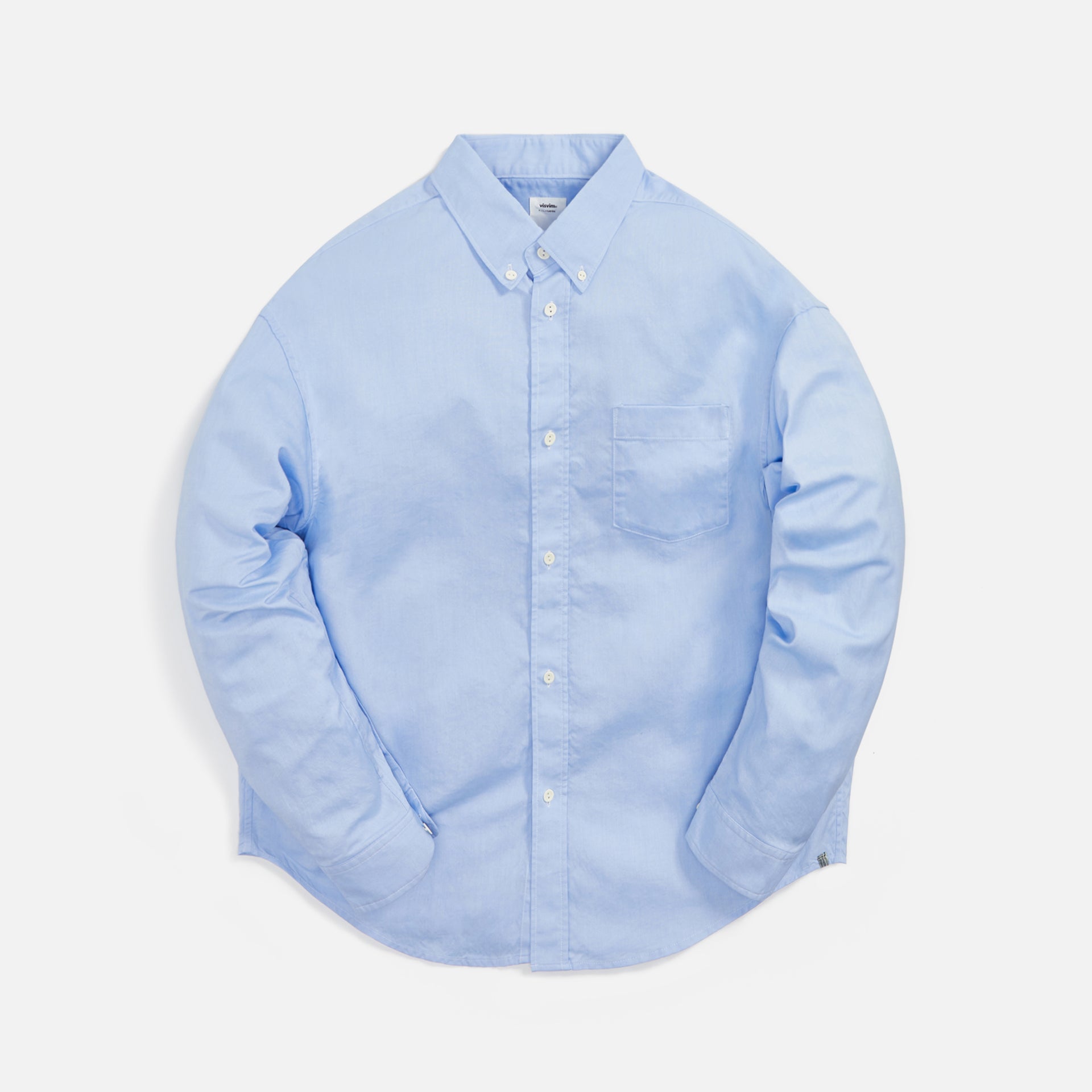 Visvim Albacore Button Down Shirt Long Sleeves Sashiko - Light Blue