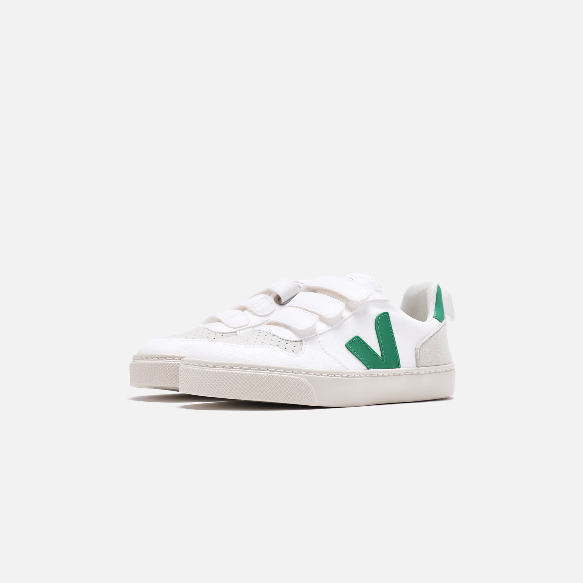 Veja Small Toddler V-10 Velcro - White / Emeraude