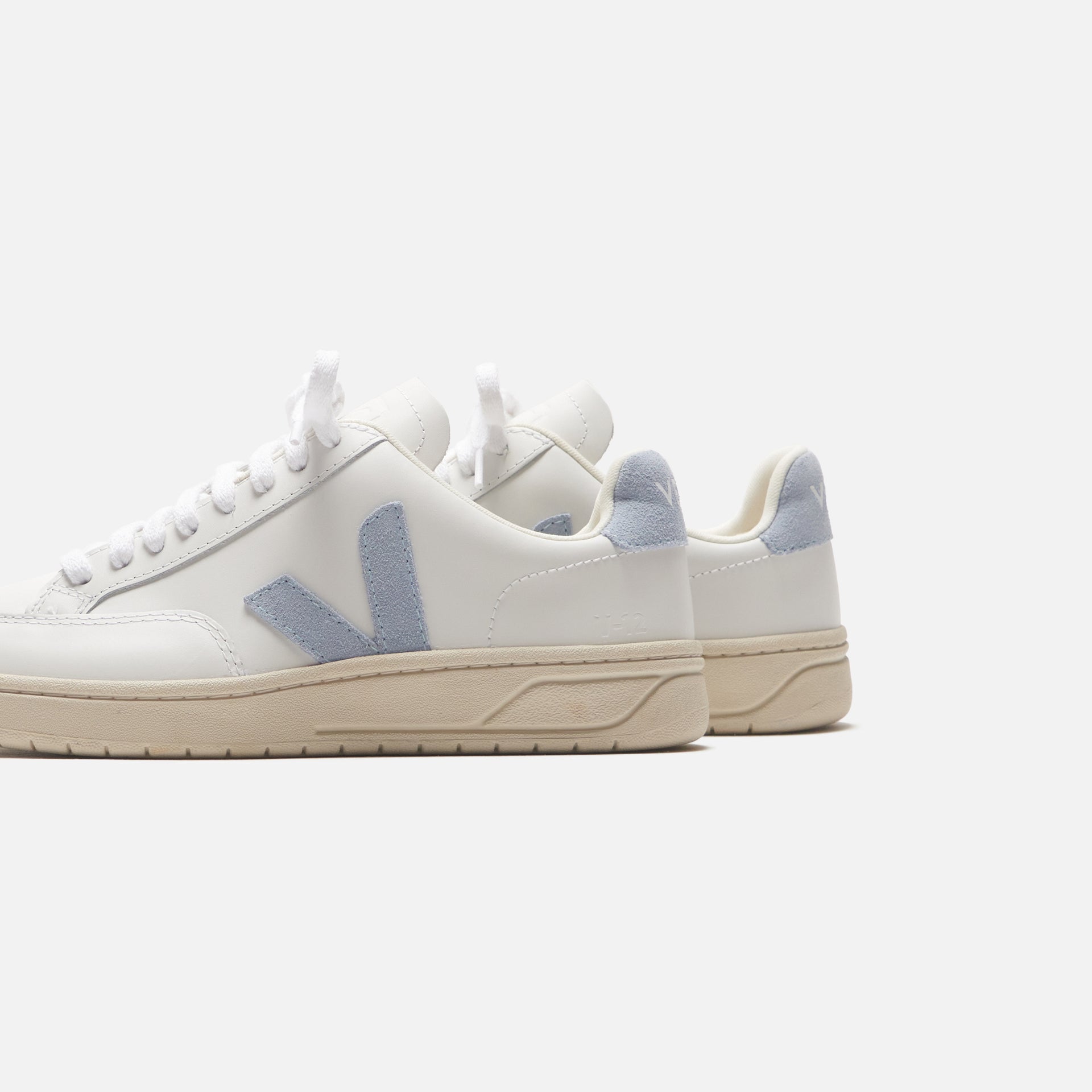 Veja V-12 Leather - White Steel