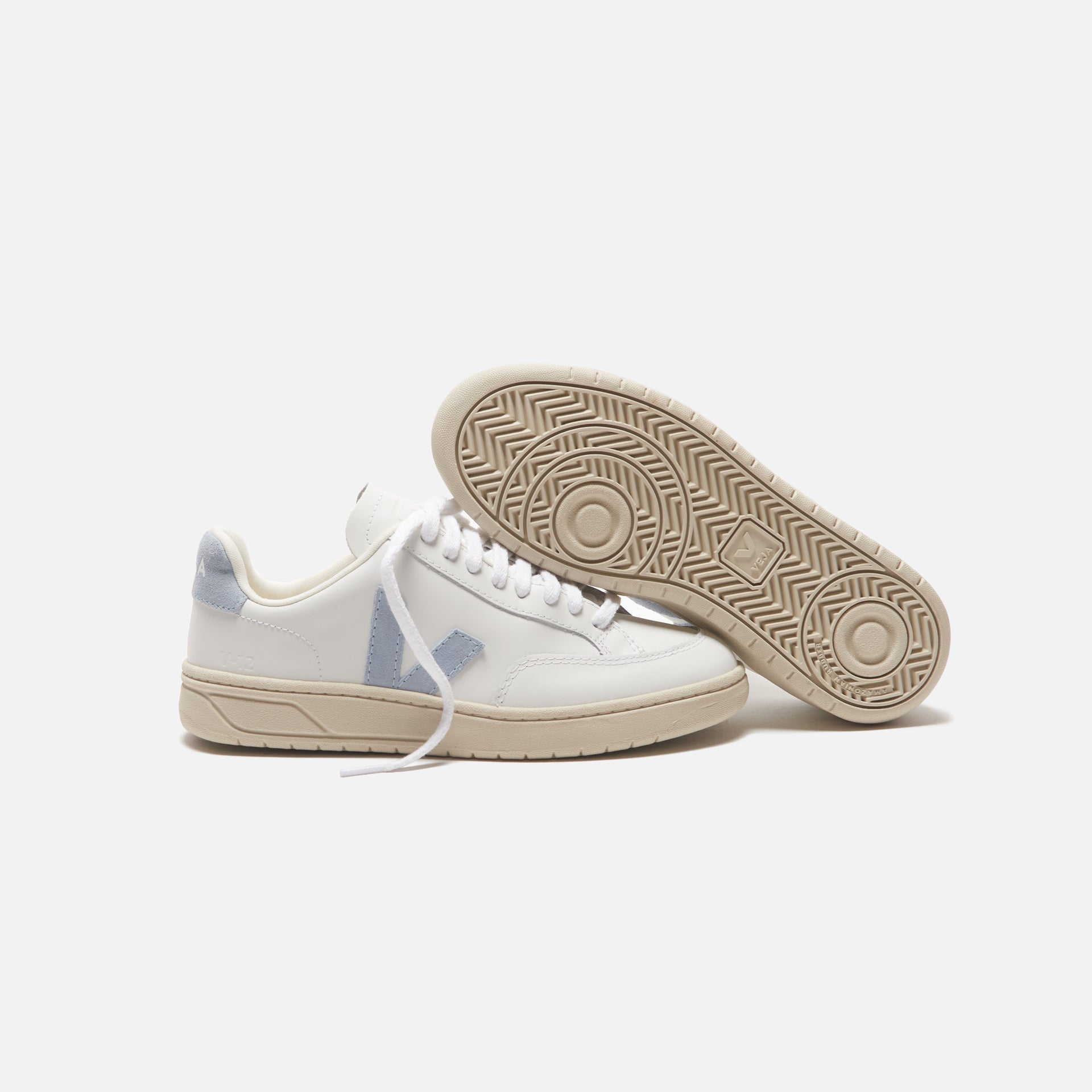 Veja V-12 Leather - White Steel