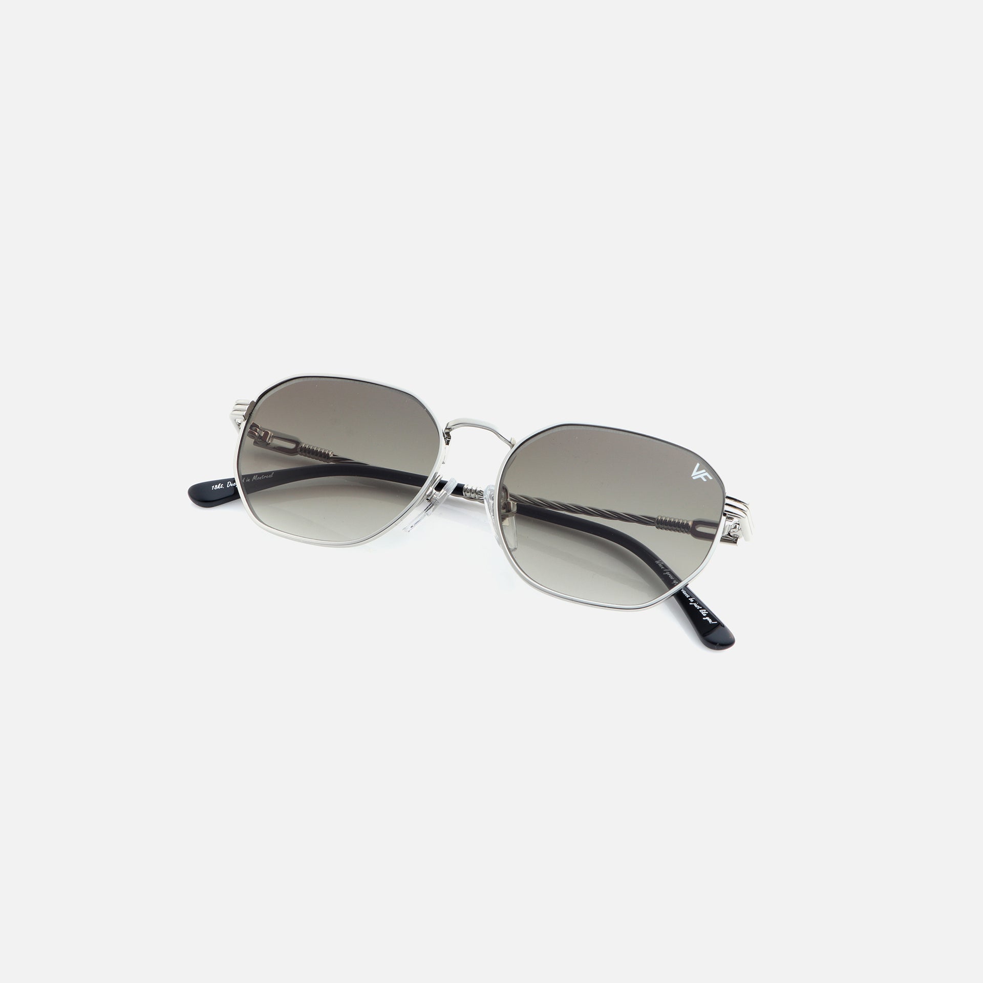 Vintage Frames Kids Detroit Player 18KT Sunglasses - White Gold / Black Gradient