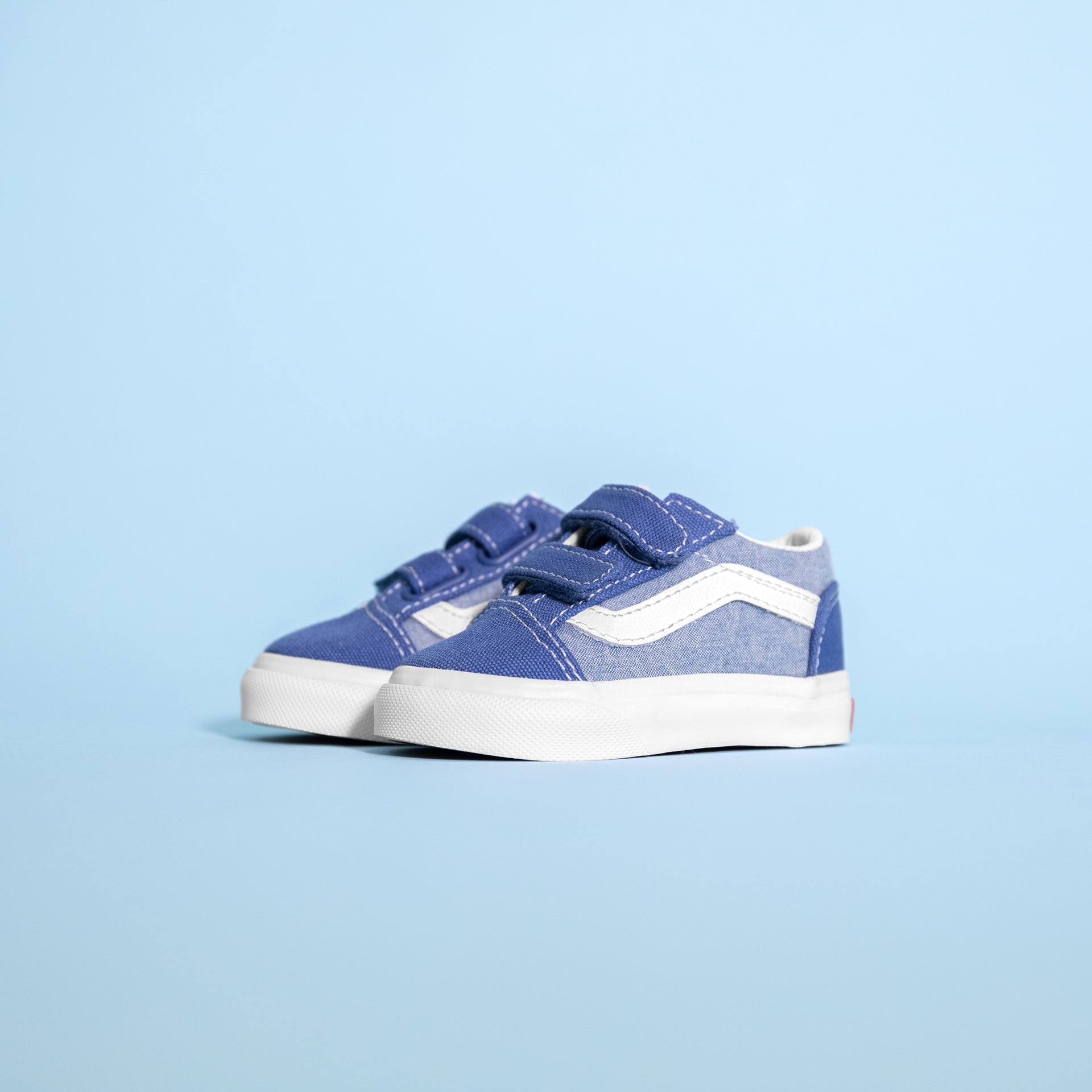 Vans Toddler Old Skool V Chambray Canvas - True Navy / True White