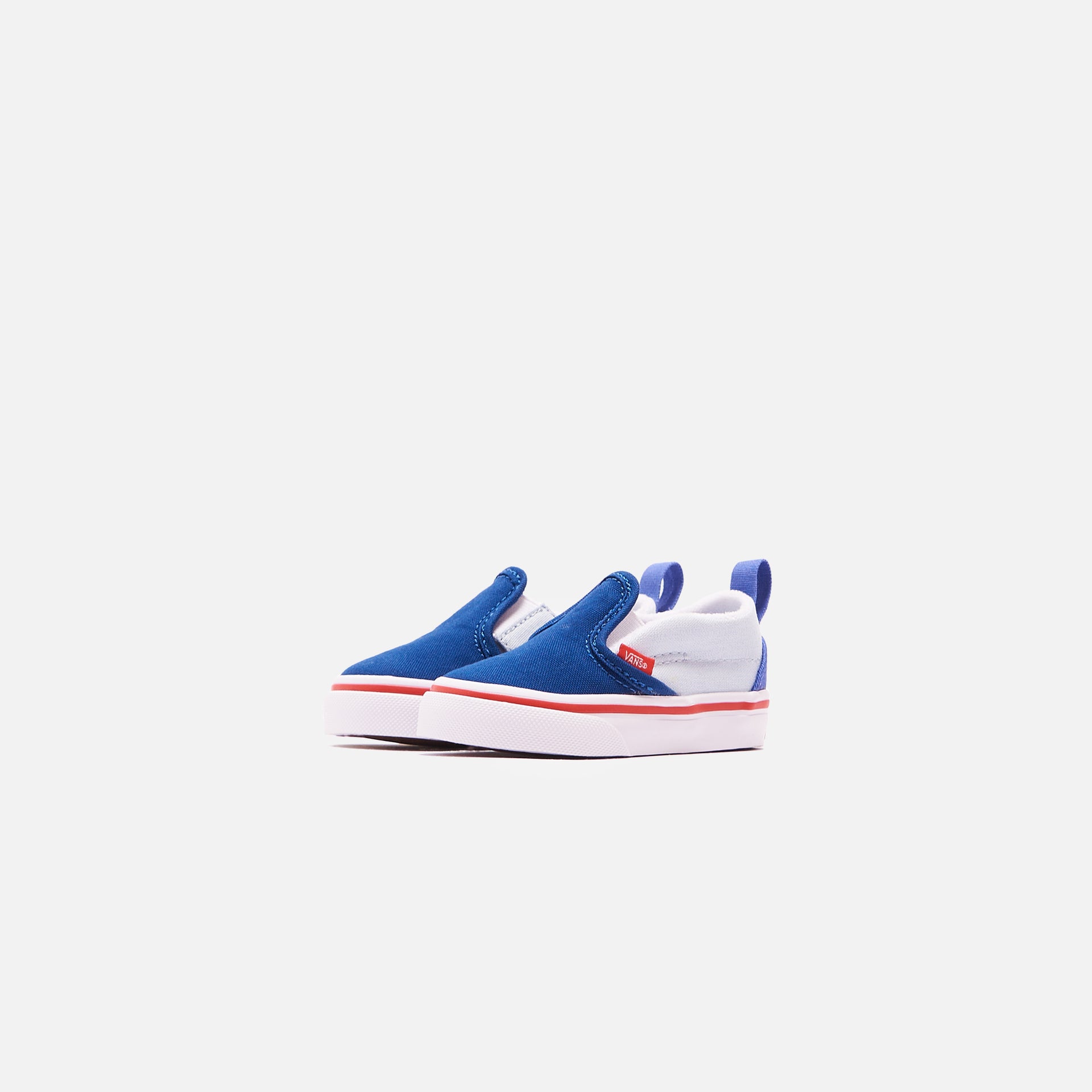 Vans Kids Classic Slip On Color Block - Baja Blue / High Risk Red