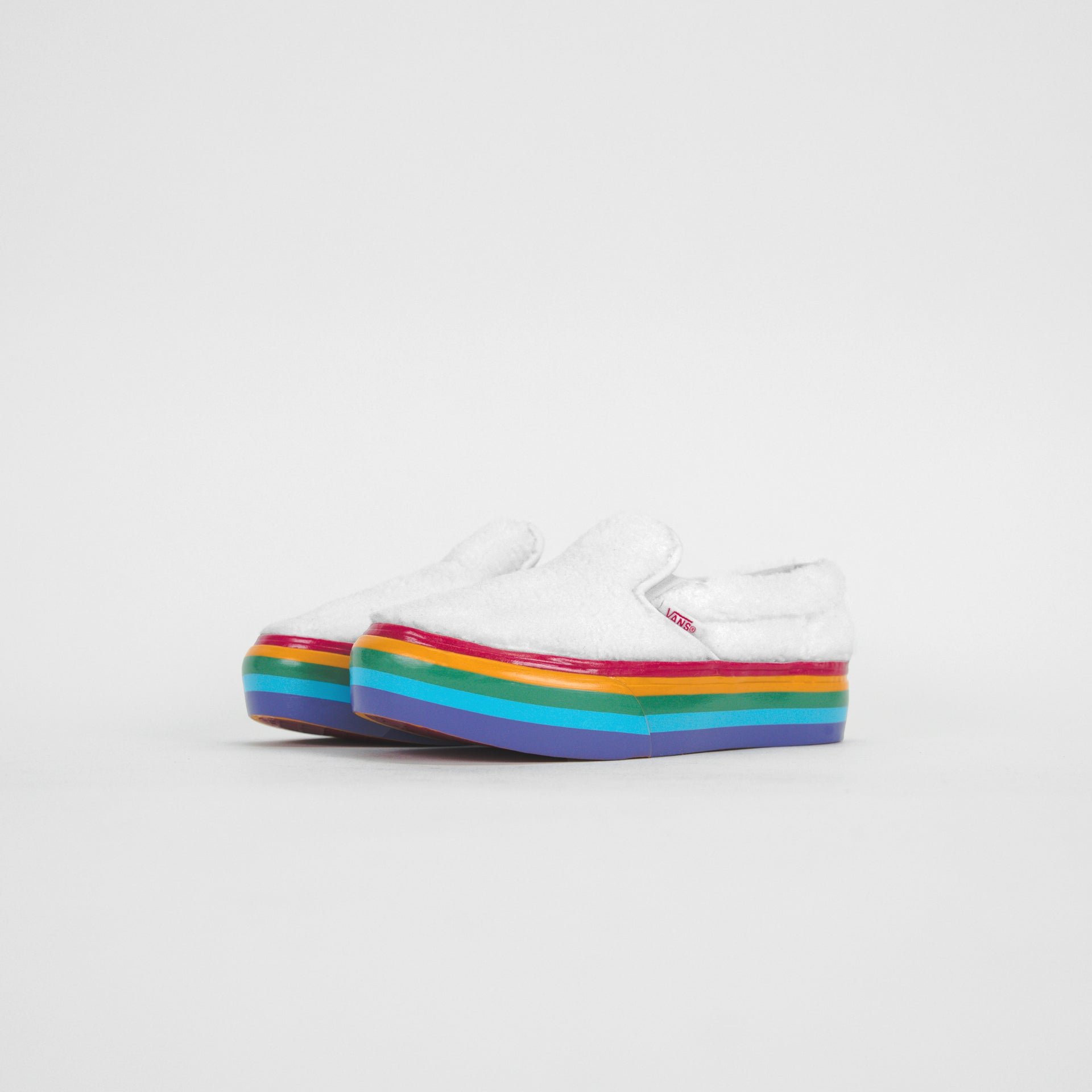 Vans Kids Classic Slip-On Platform - Rainbow / True White