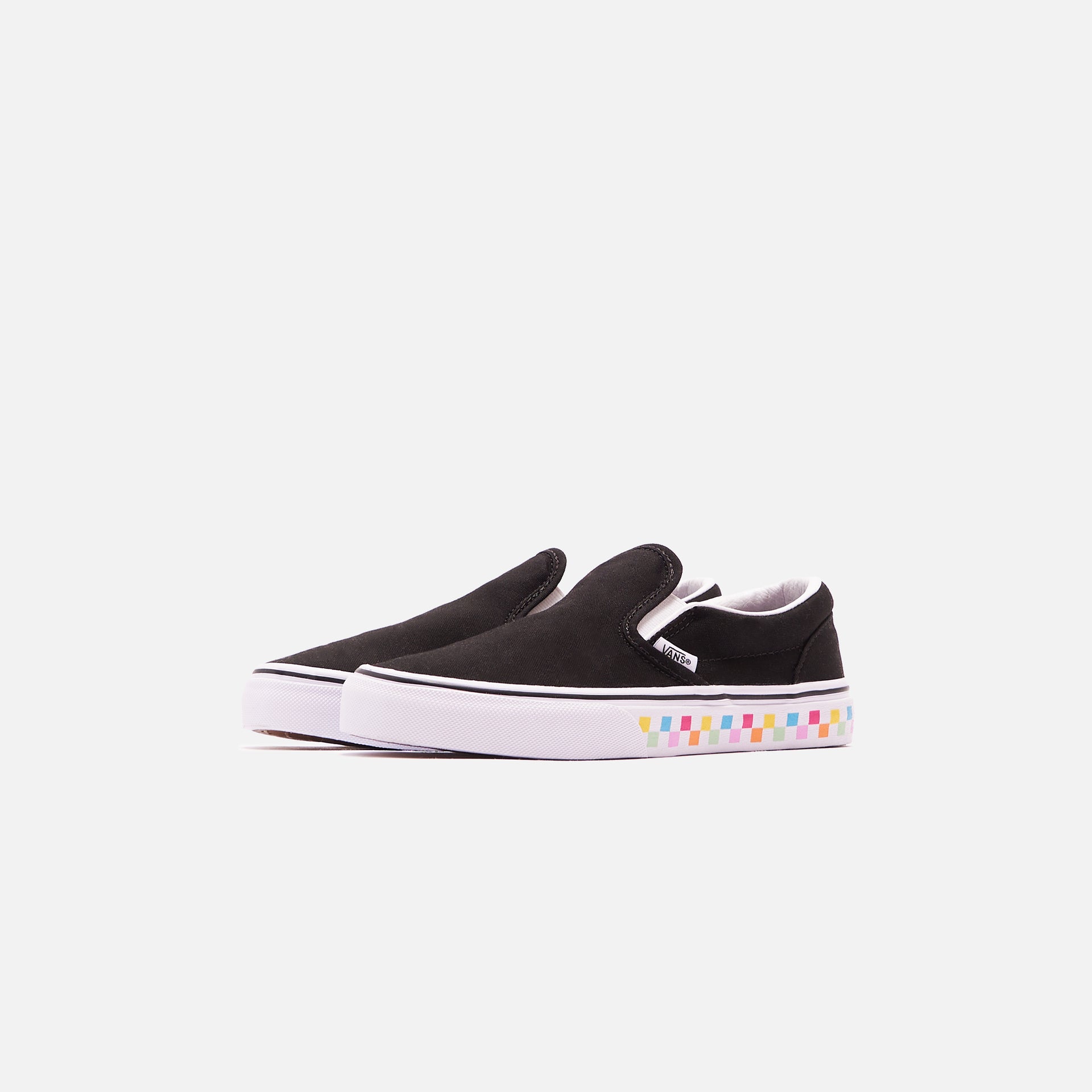 Vans Grade School Classic Slip-On Checkerboard - Rainbow / Black