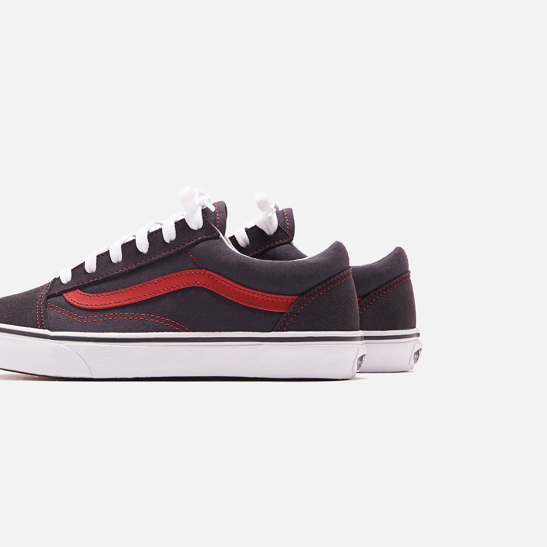 Vans Junior Old Skool Shoes - Asphalt / Red
