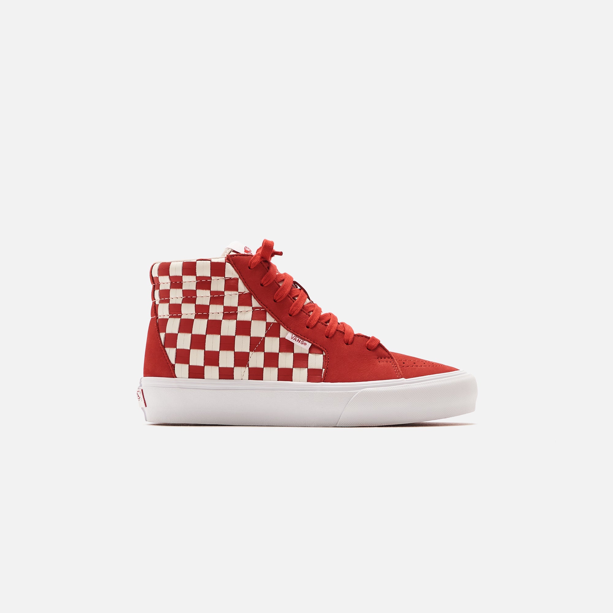 Red vans high tops on sale outfit