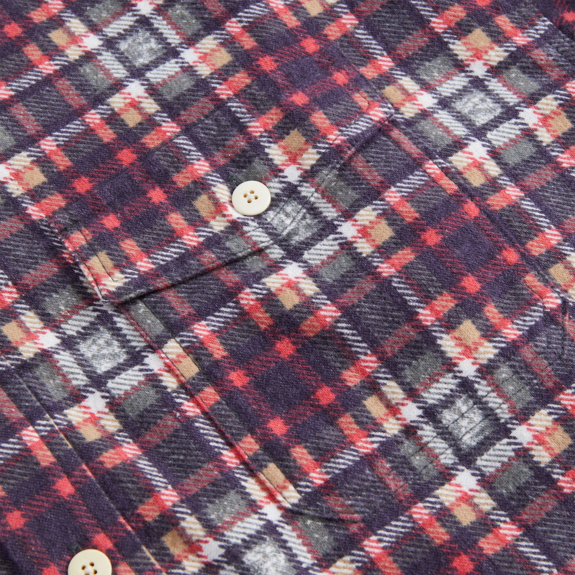 Visvim Pioneer Khaki Check Long Sleeve Shirt - Red
