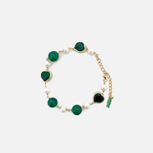 VEERT Onyx Freshwater Pearl Bracelet - Green