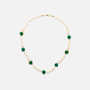 VEERT Onyx Freshwater Pearl Necklace - Green