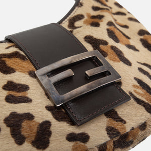 Fendi Leopard Hobo - Brown