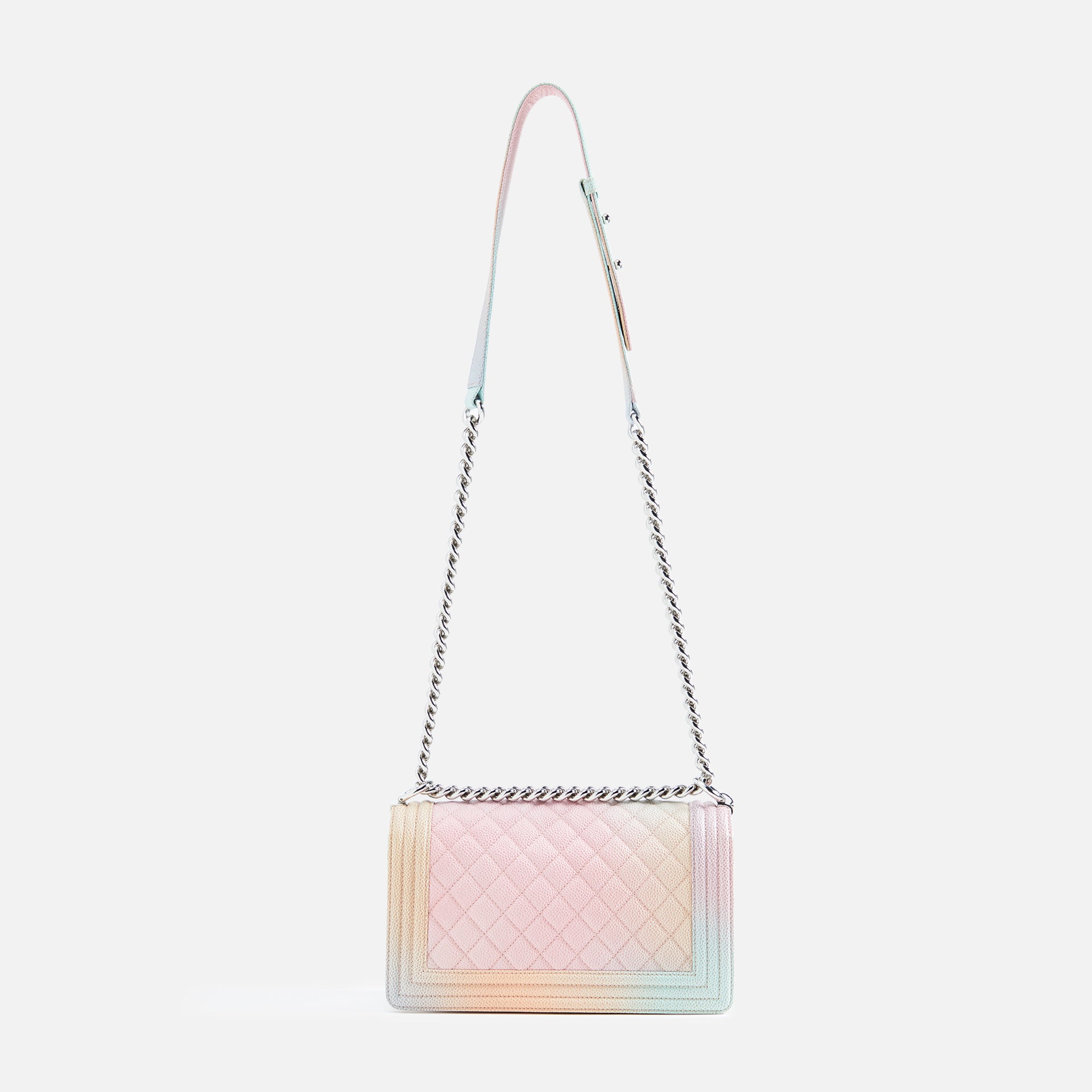 WGACA Chanel Caviar Rainbow Boy Bag - Multi