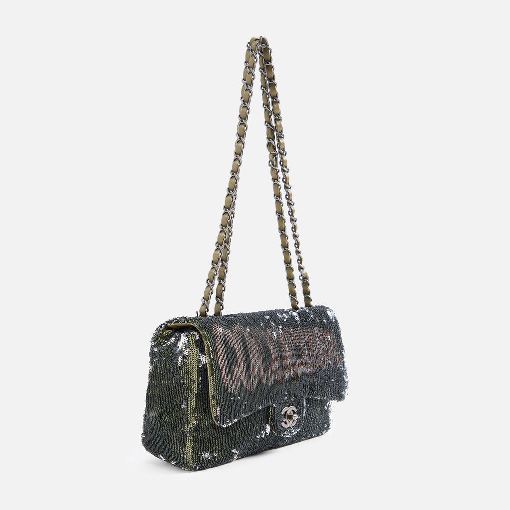 WGACA Chanel Sequin Coco Cuba Flap Bag - Green – Kith