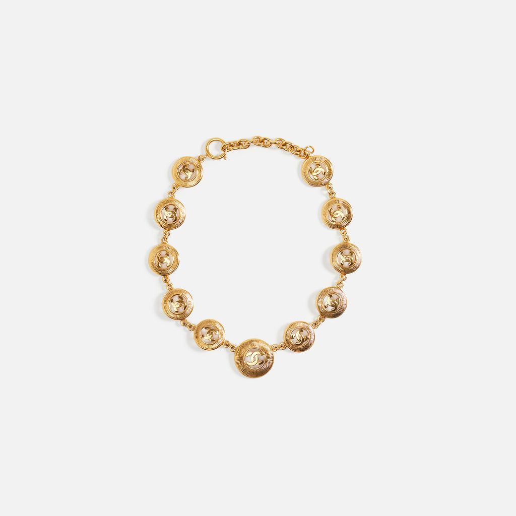 WGACA Chanel Sunburst Coin Necklace - Gold – RvceShops