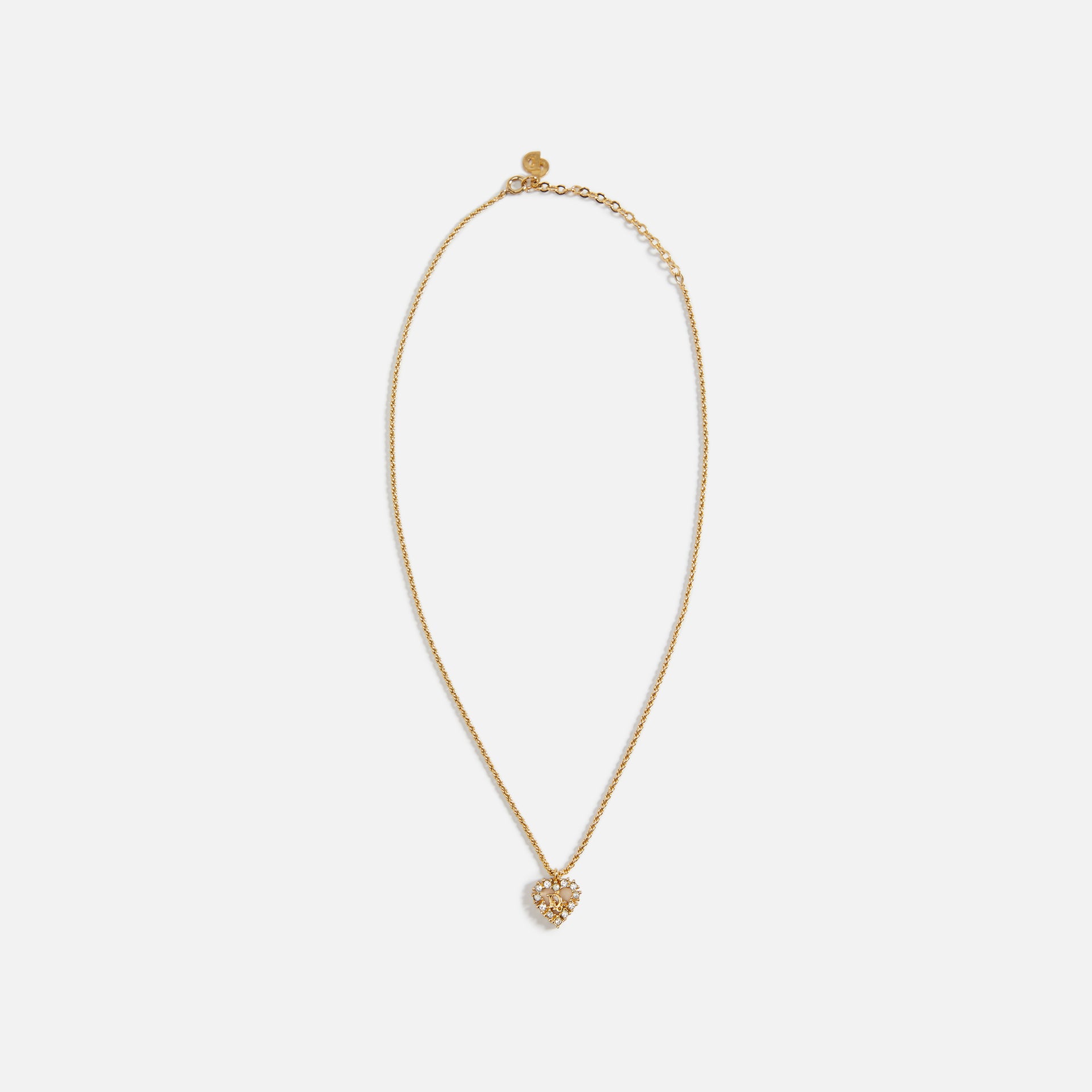 WGACA Dior Crystal Heart Neckace - Gold