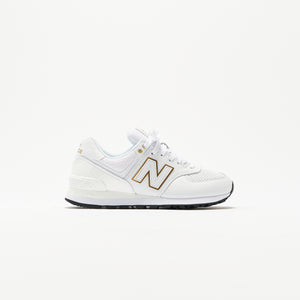 White and gold new balance women's Clearance
