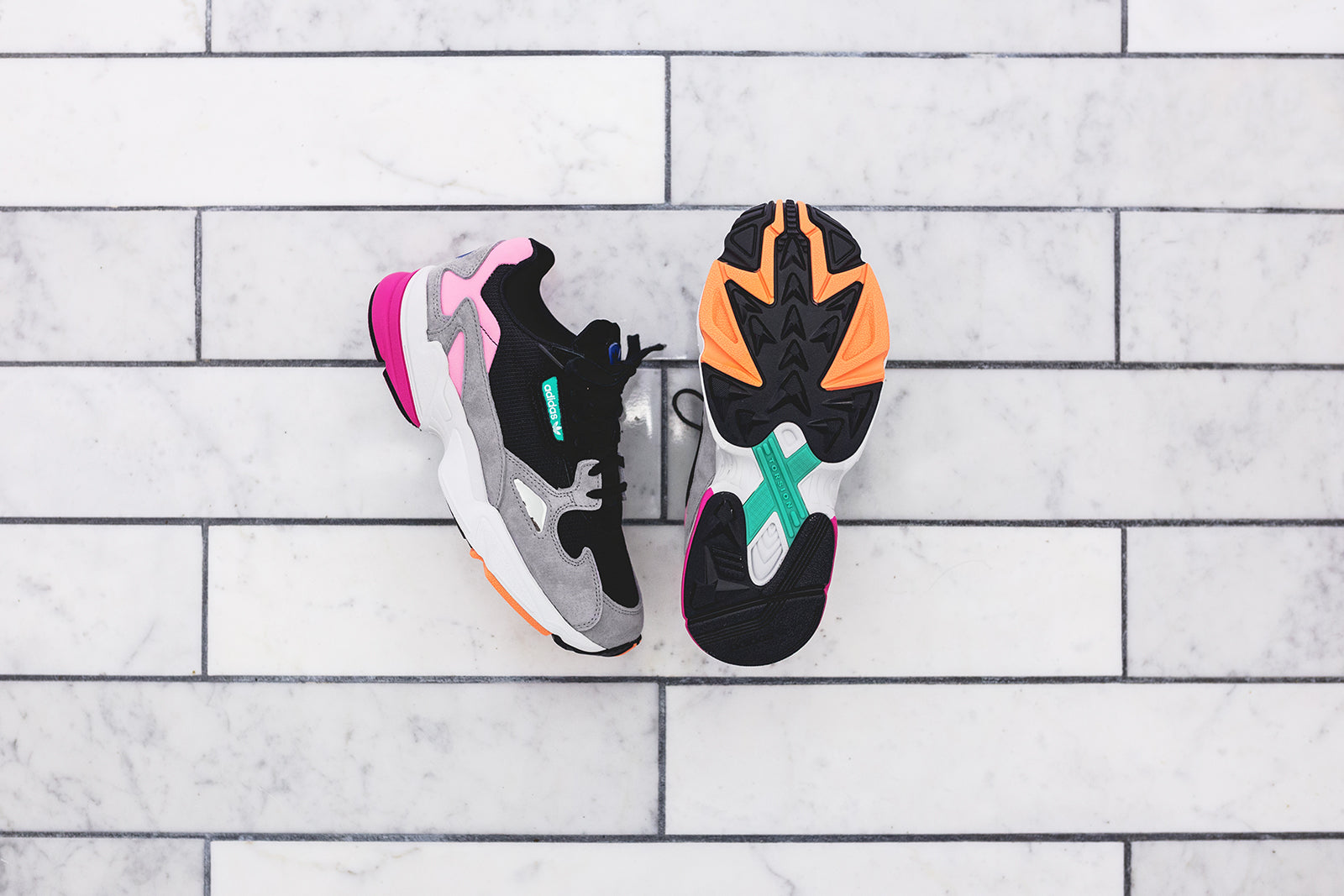Adidas originals falcon black pink online