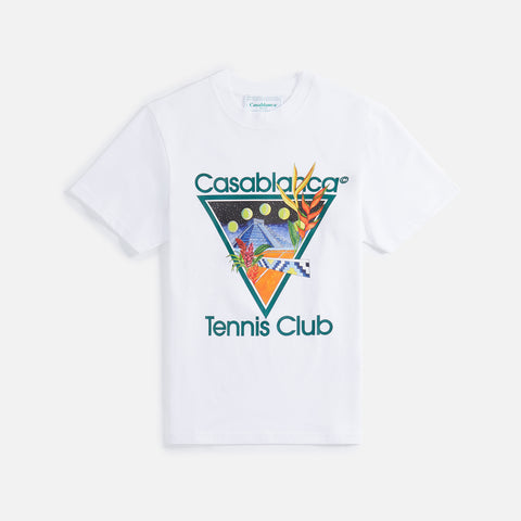 Casablanca Printed Tee in Tennis Club Icon - White