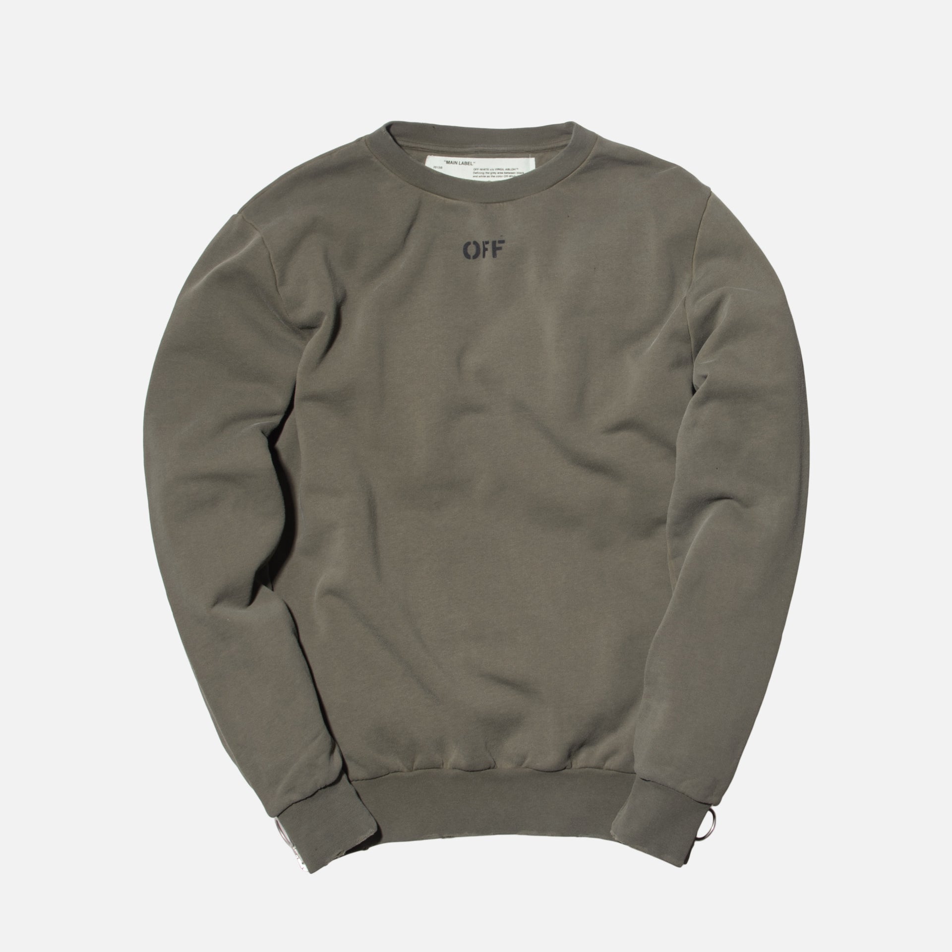 Off-White Washed Crewneck - Green