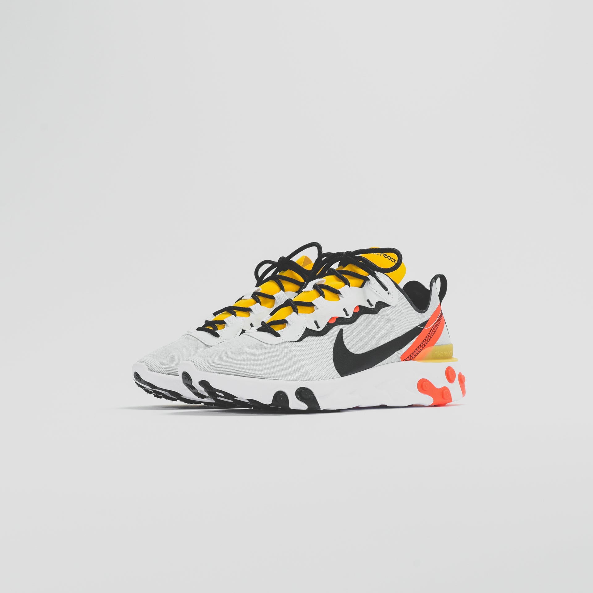 Nike React Element 55 - White / Black / Bright Crimson / Tour Yellow