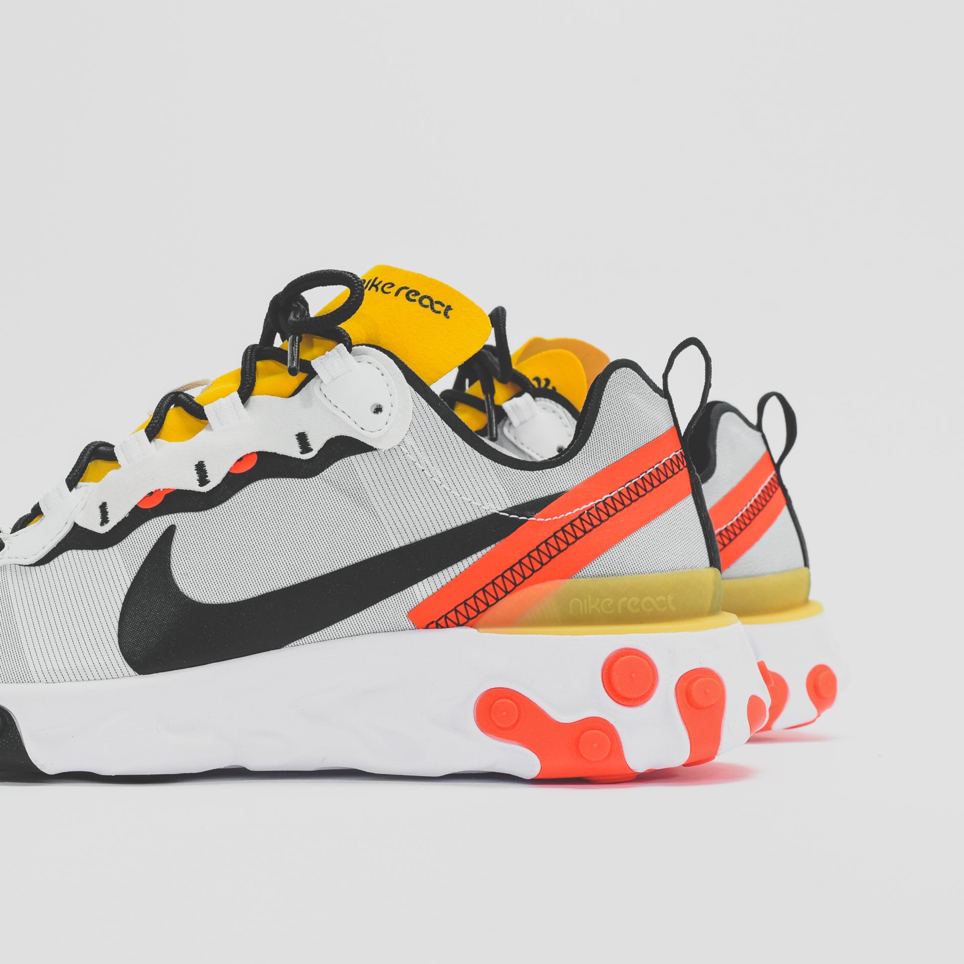 Nike React Element 55 - White / Black / Bright Crimson / Tour Yellow