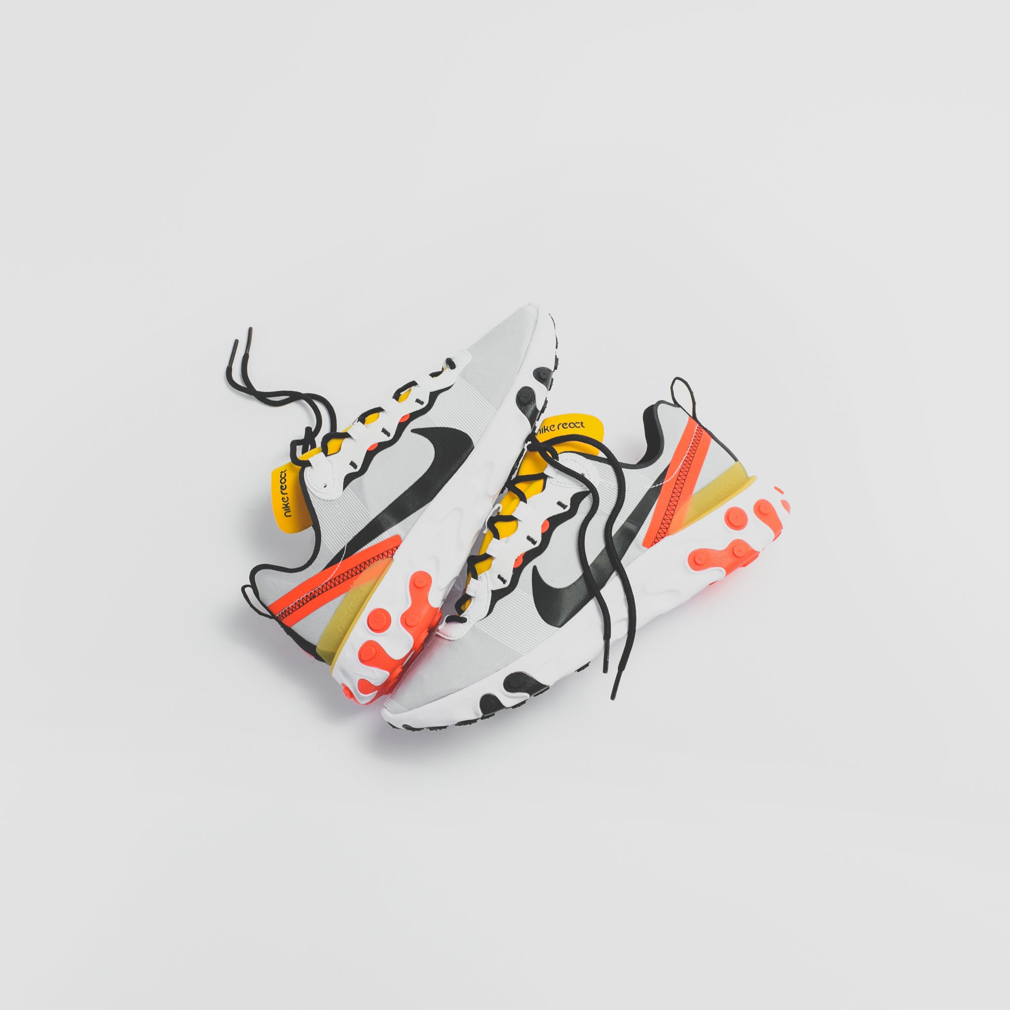 Nike React Element 55 White Black Bright Crimson Tour Yellow Kith